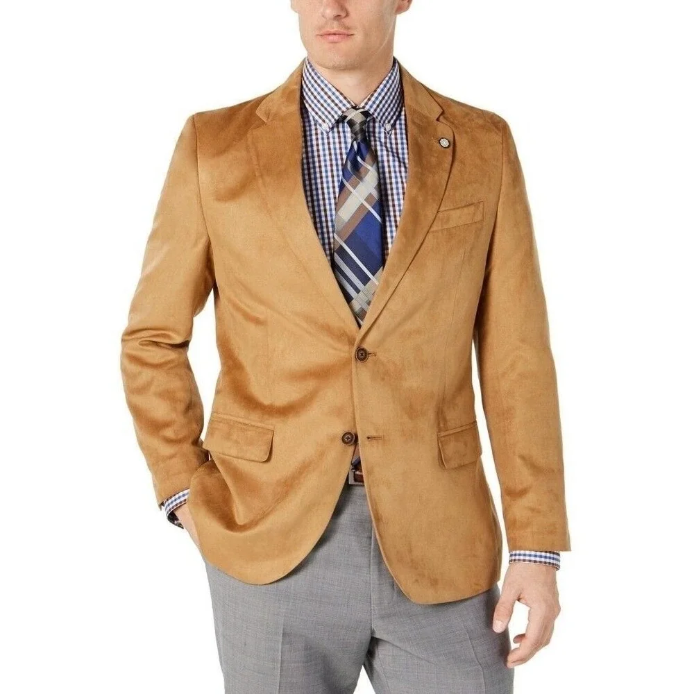 Nautica Branford Faux Suede Camel Sports Coat 2-Button Suit‎ Jacket 42L NWT